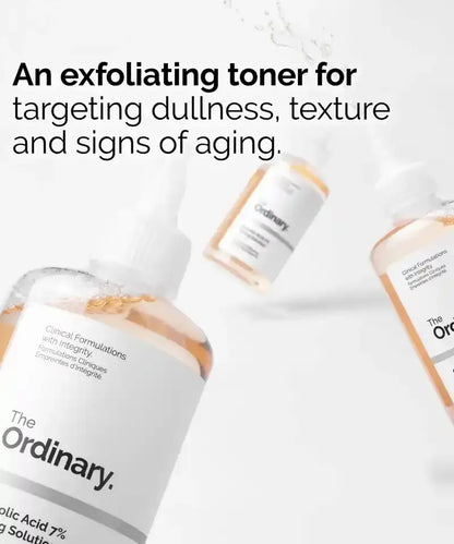The Ordinary Glycolic Acid 7% Exfoliating Toner  Brightening & Skin Smoothing Formula (240ml)