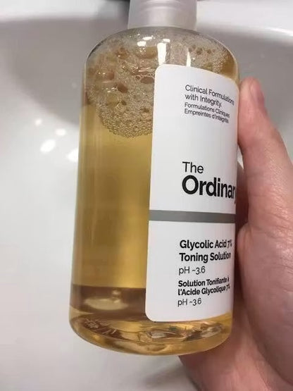 The Ordinary Glycolic Acid 7% Exfoliating Toner  Brightening & Skin Smoothing Formula (240ml)